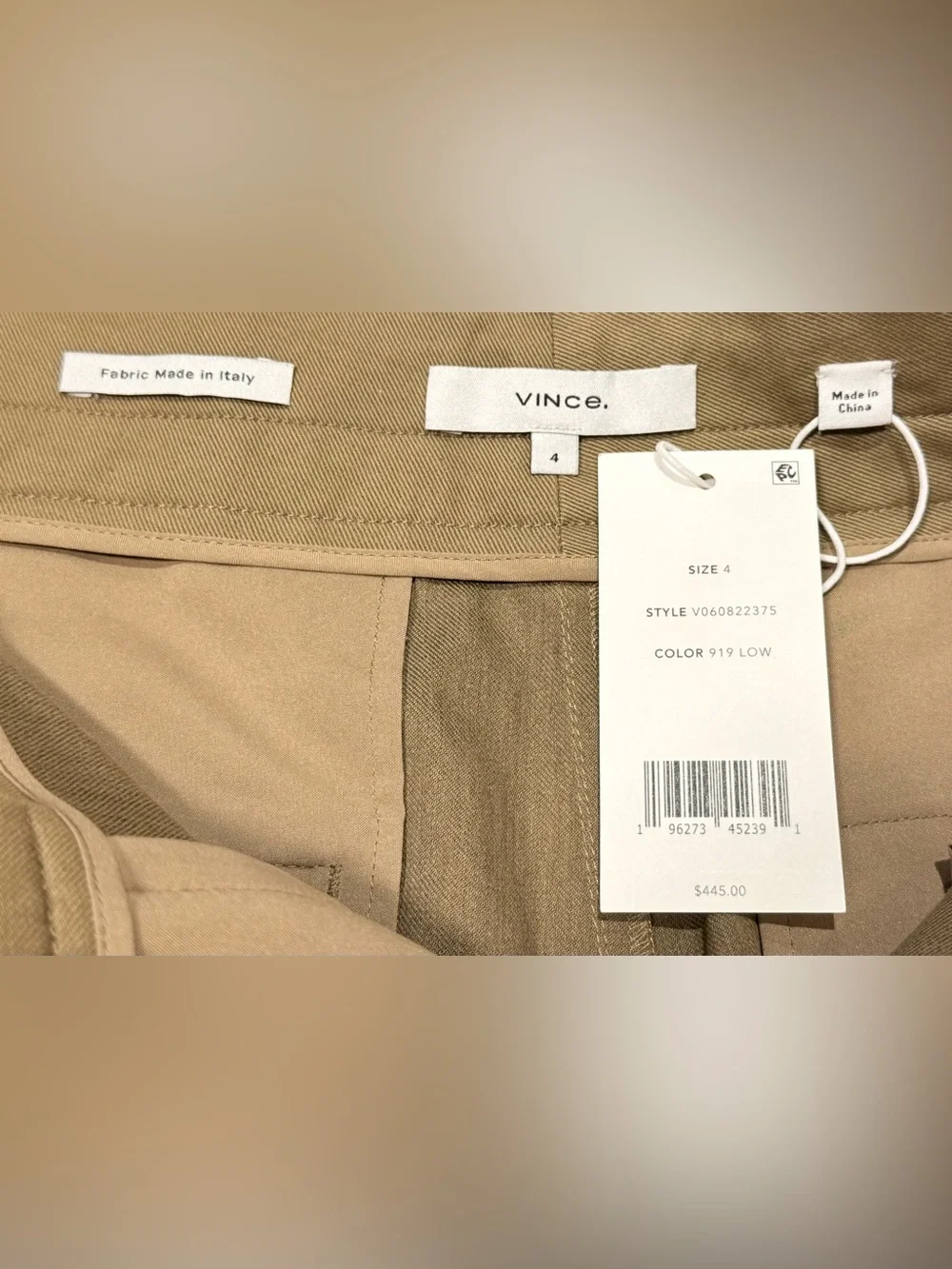 NWT - Vince Double Waistband Wide Leg Culottes Tan Size 4